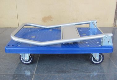 300kg Xe đẩy nền nhựa di chuyển có bảng nhựa màu xanh, màu xanh / xám